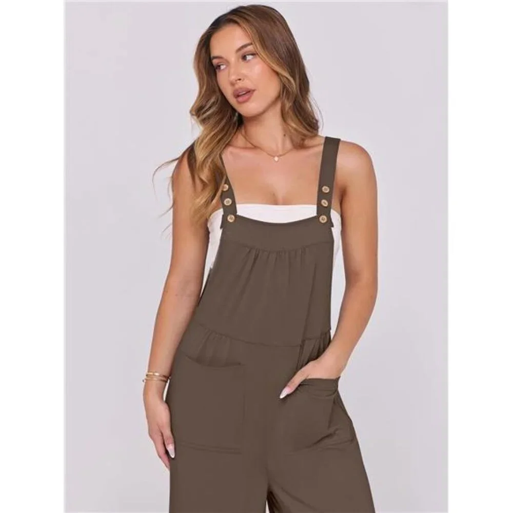 Women's Jumpsuits Overalls Wide Leg Casual Baggy Romper Boho Loose Bib Jumper_6